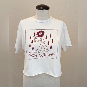 SOLD: Sour Widows flower cropped band tee